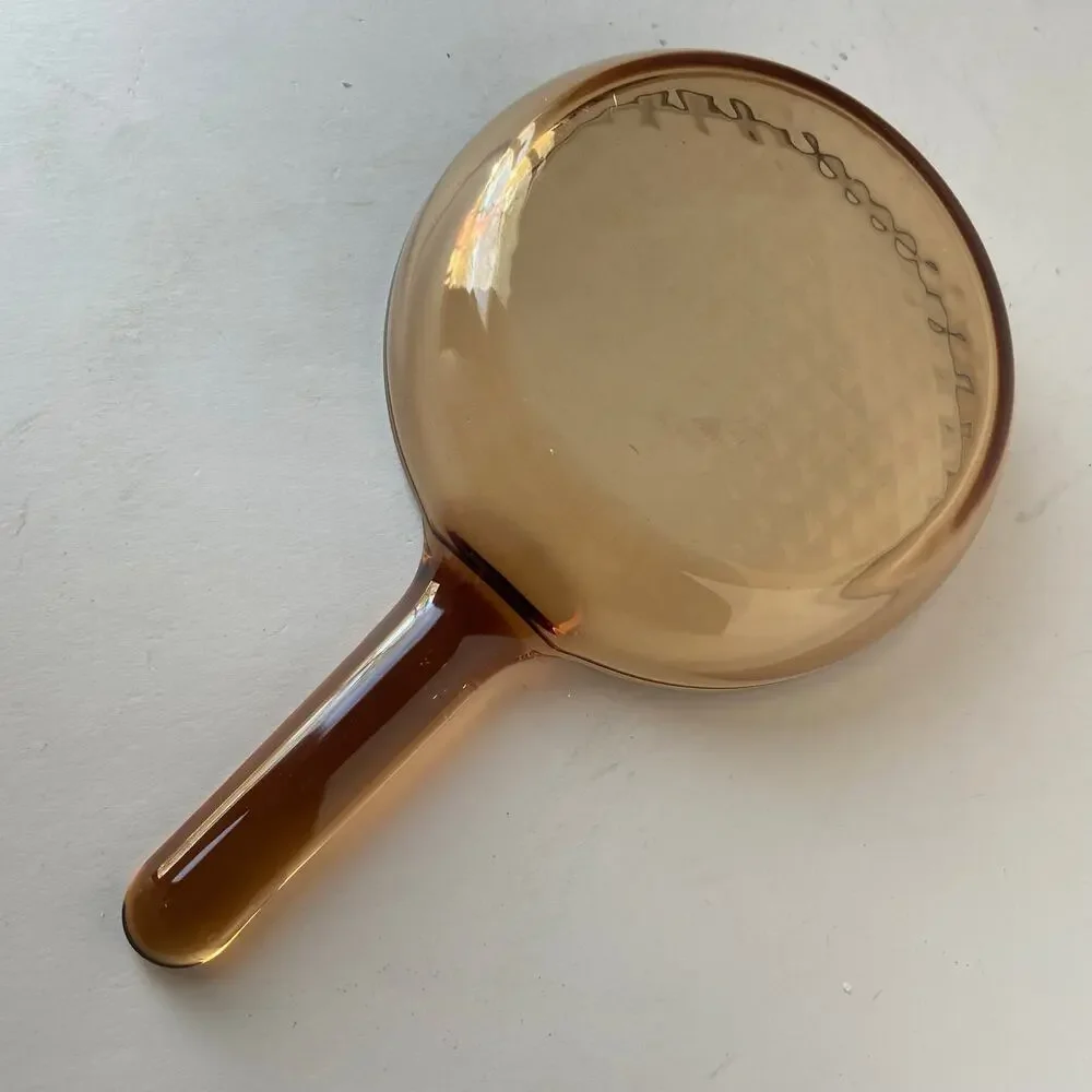 Corning Ware VISION FRANCE Amber 7 Inch Skillet Waffle Bottom Frying Pan